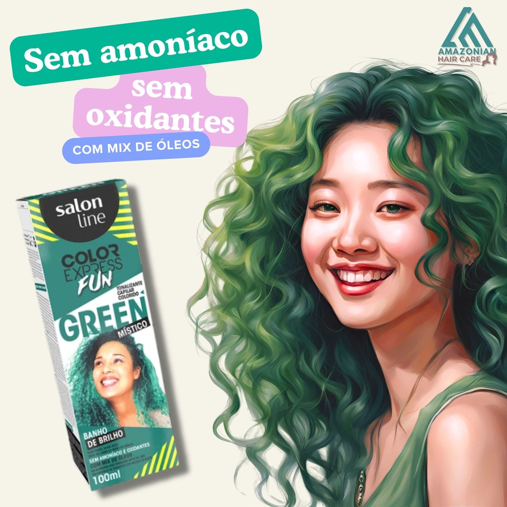 Teinture Matifiante Temporaire Vert "Color Express Fun" Salon Line 100ml