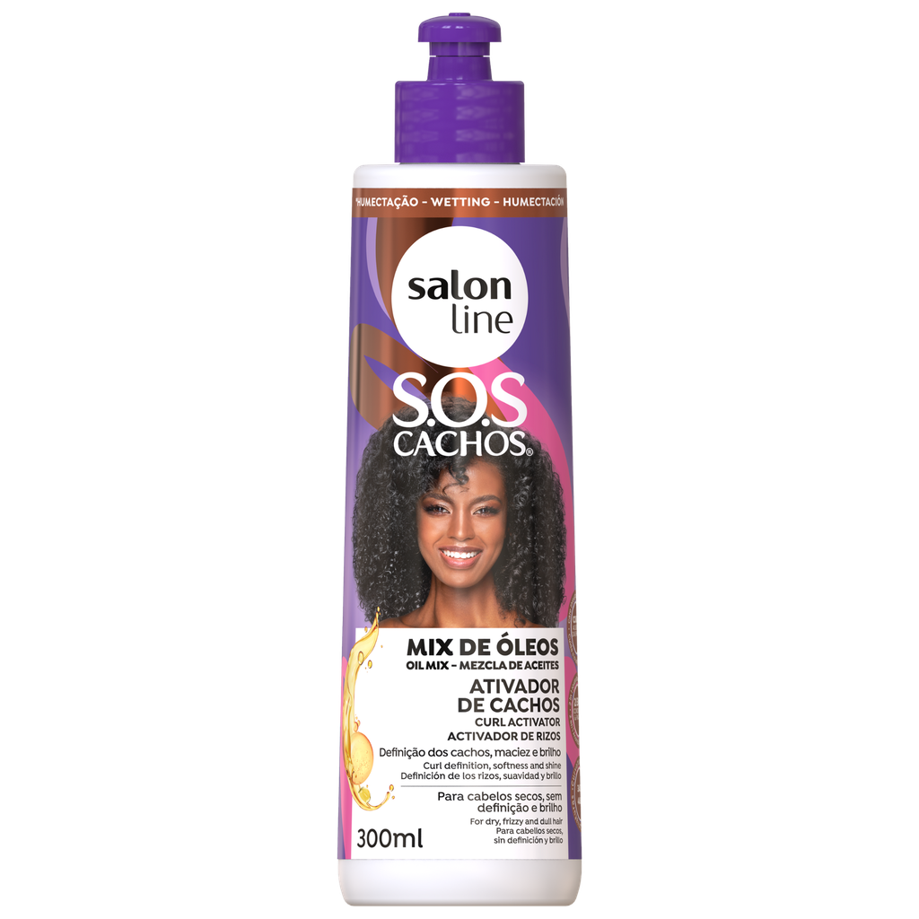 [7898009430217] Creme Para Pentear com Ativador “SOS Cachos - Super Óleos Nutritivo” Salon Line 300ml