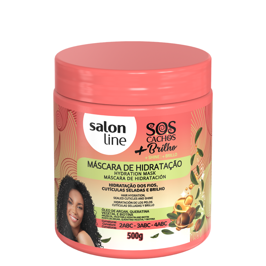 [7898009430095] Máscara Capilar - SOS Cachos +Brilho - Hidratação Profunda e Brilho Intenso - Salon Line 500g
