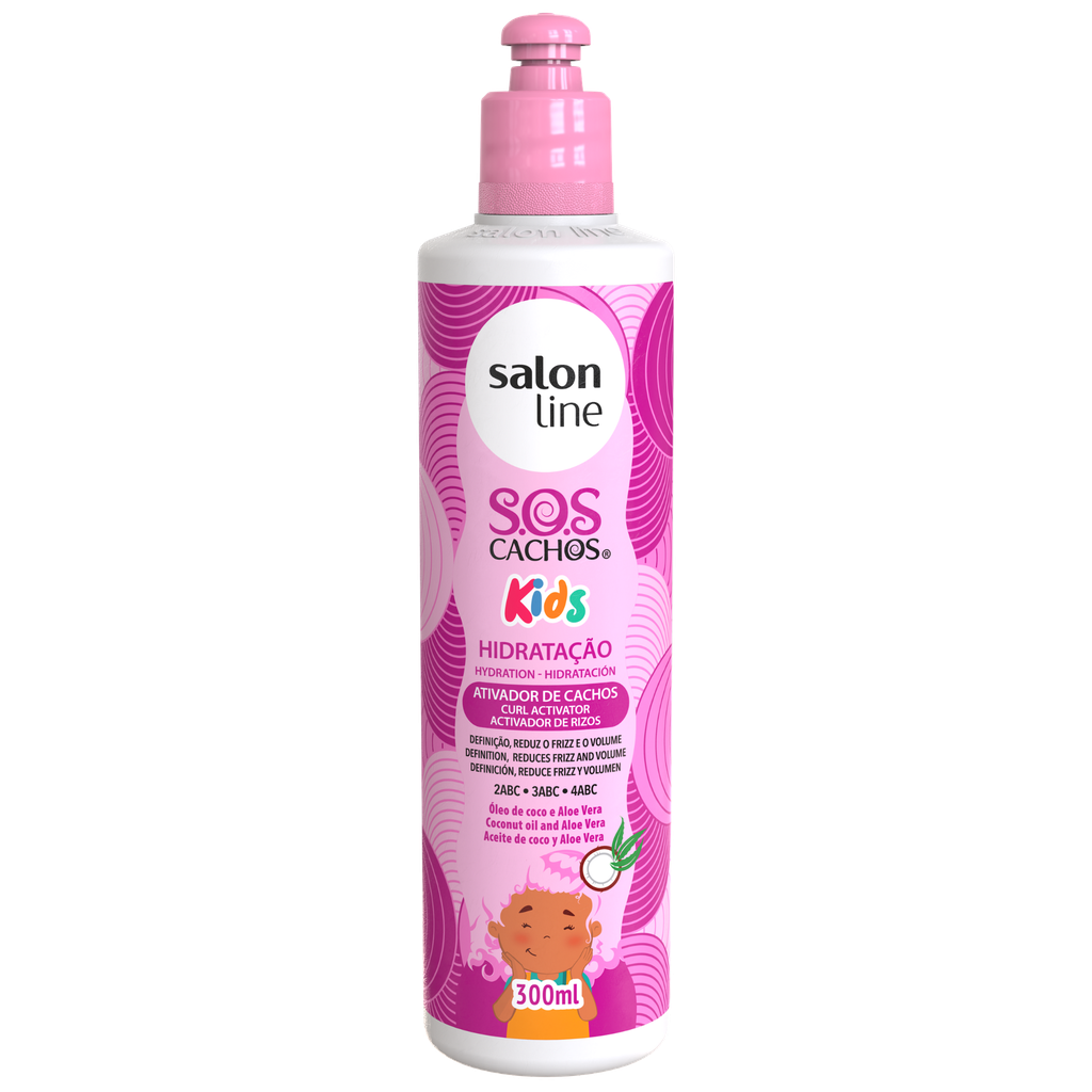 [7908458317813] Crème Coiffante avec Activateur de Boucles pour Enfants - SOS Boucles Kids - Démêle et Définit les Boucles - Salon Line 300ml