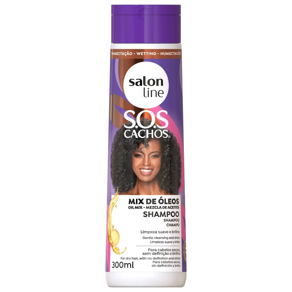 [7898009430248] Shampoo - SOS Curls - Mix of Oils - Gently Cleanses and Deeply Nourishes Curls - Salon Line 300ml