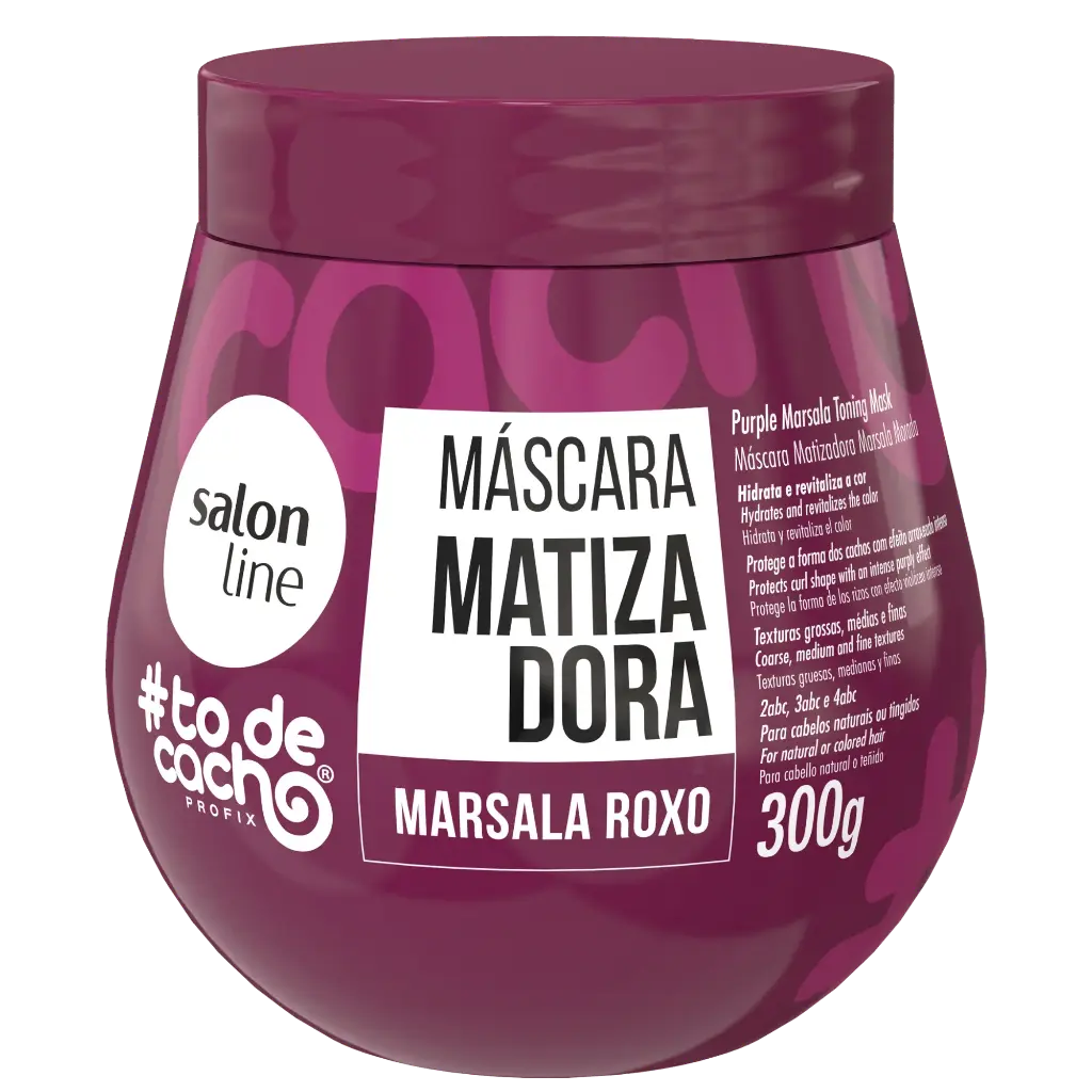 [7908458320820] Masque Tonifiant Marsala Violet - #To de Cacho - Neutralise les Tons Indésirables et Rehausse la Couleur Marsala - Salon Line 300g