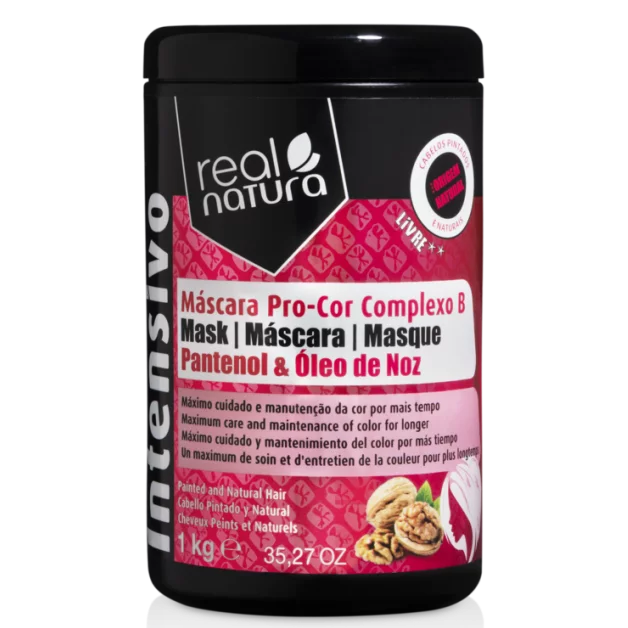 [5600493403293] Máscara para Proteção da Cor - Pro-Cor Complexo B - Pantenol e Óleo de Noz - Real Natura 1kg