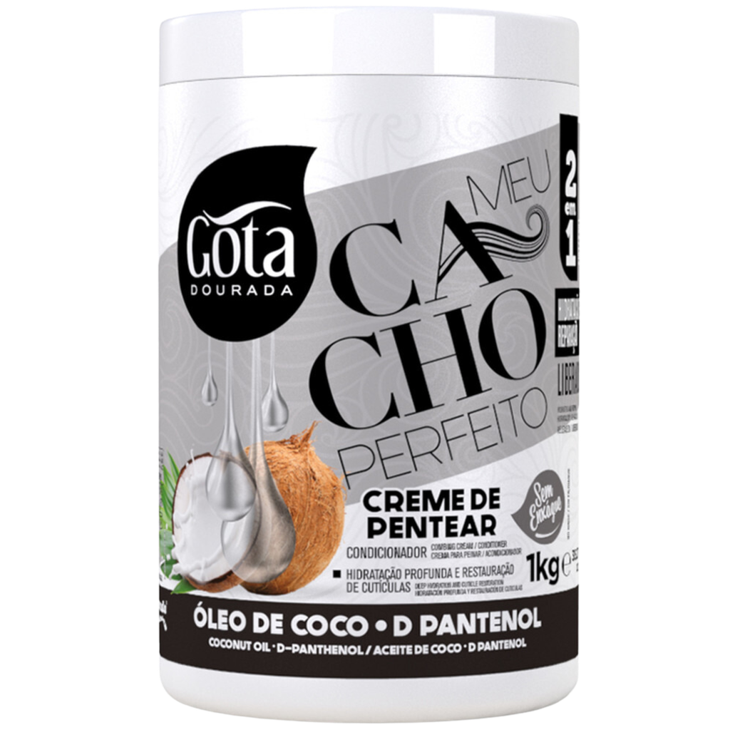 [7897158726370] Creme de Pentear "Meu Cacho Perfeito Coco d'Pantenol" Gota Dourada 1kg
