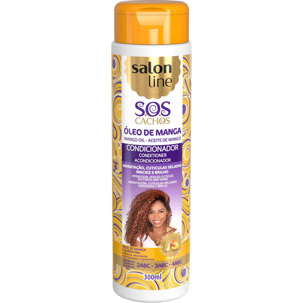 [7898623959897] Condicionador Hidratante - SOS Cachos Óleo de Manga - Hidrata e Nutre os Cachos - Salon Line 300ml