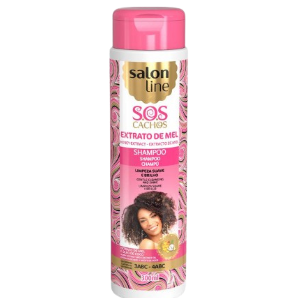 [7898623959934] Shampoo - Honey - SOS Cachos Intensos Mel - Gently Cleanses and Hydrates Curls - Salon Line 300ml