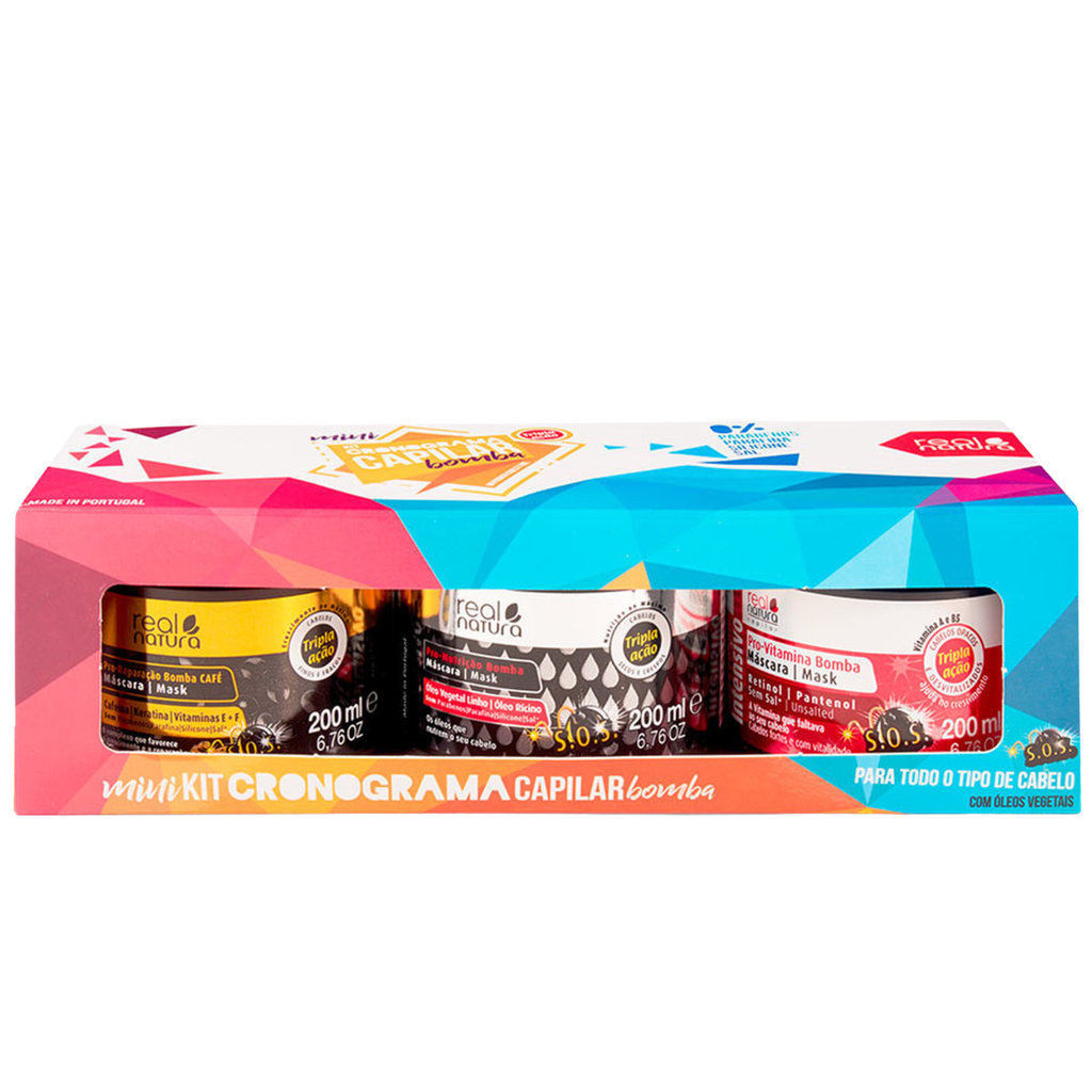 [5600493405686] Mini Hair Schedule Kit SOSBomba Real Natura 3x200g