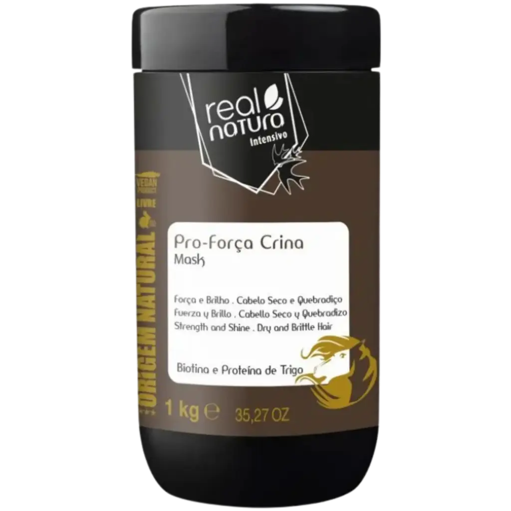 [5600493403064] Máscara sem sal - Pro-Força Crina - Biotina e Proteína de Trigo - Real Natura 1kg