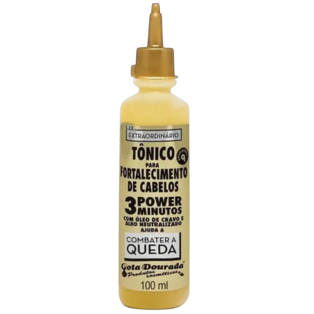 [7897158722266] Tónico Fortificante Anti-queda - Power 3 Minutos - Cravo e Alho - Gota Dourada 100ml