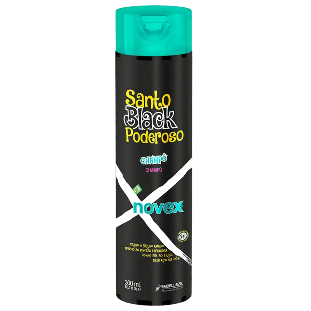 [876120003746] Shampooing Hydratant - Santo Black Poderoso - Novex 300ml