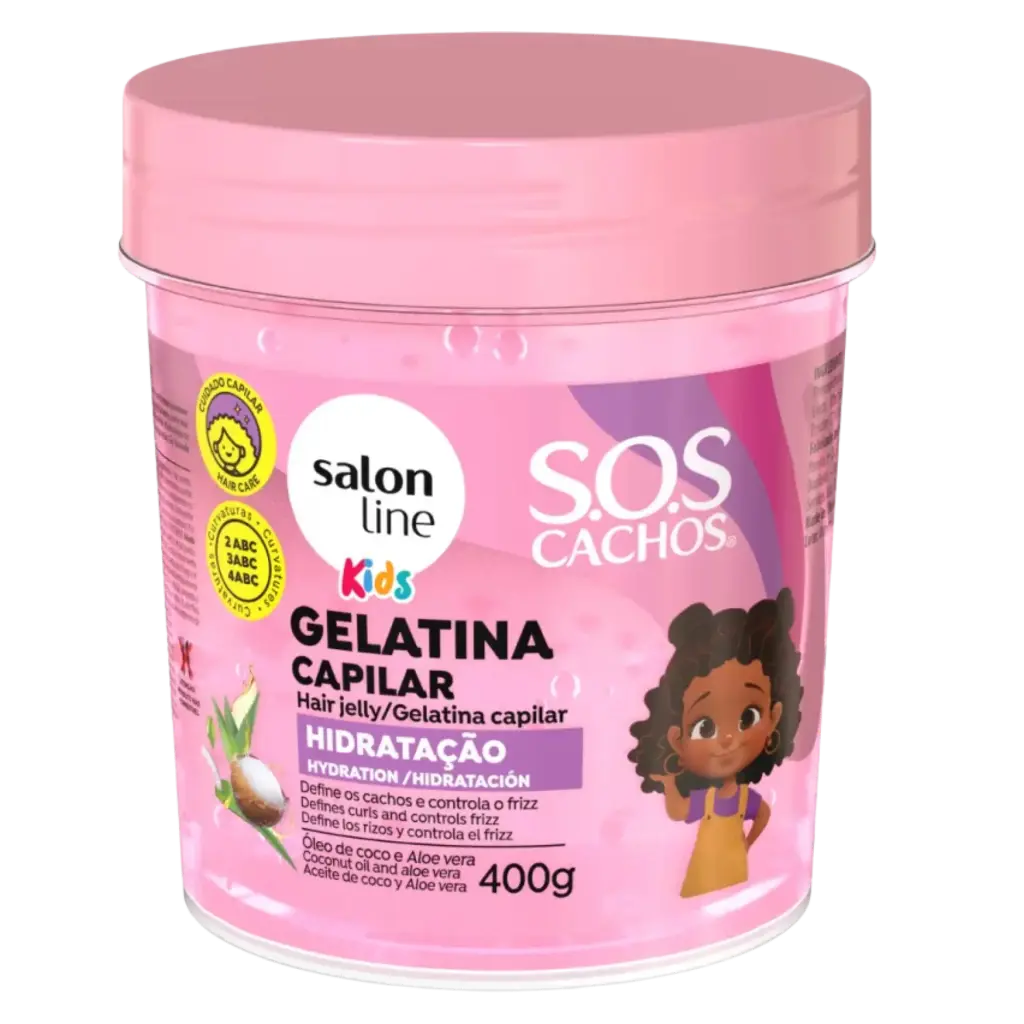 [7908458325498] Moisturizing Hair Gelatin for Kids - SOS Cachos Kids - Salon Line 400g