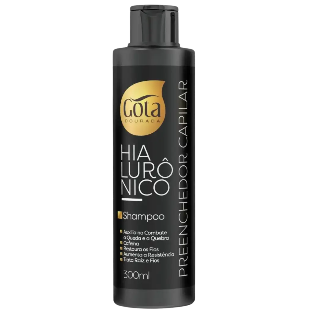 [7897158726677] Champô Engrossador e Anti-Queda - Ácido Hialurônico - Gota Dourada 300ml