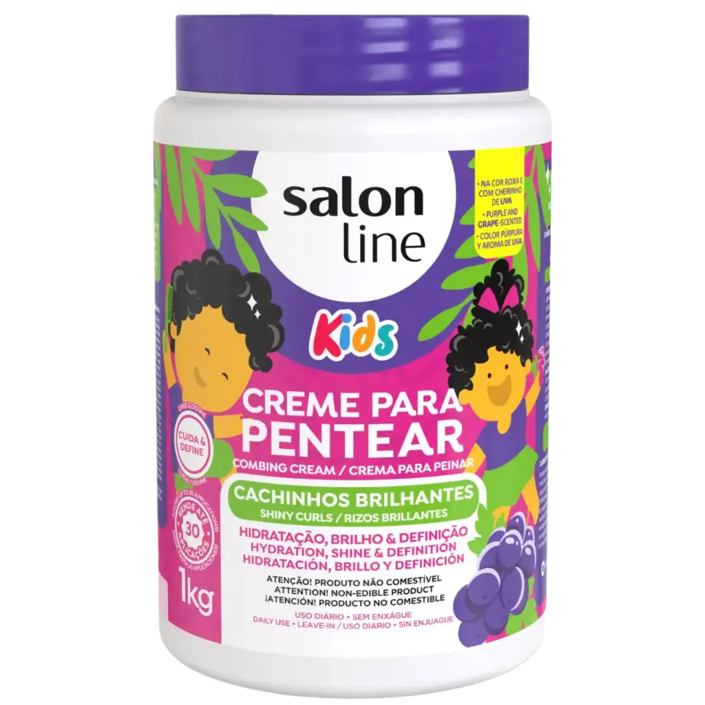 [7908458325559] Creme de Pentear Kids - Uva - Cachinhos Brilhantes - Salon Line 1kg