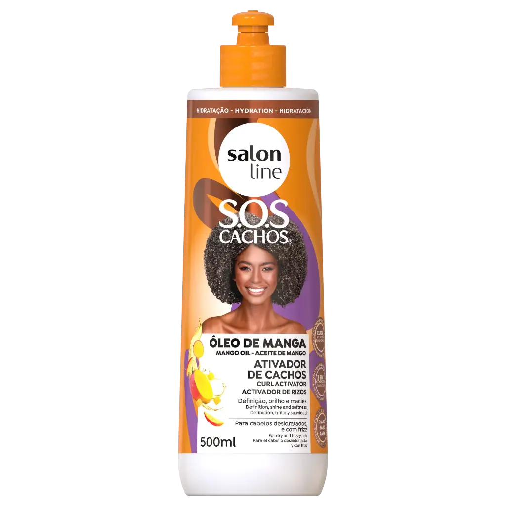 [7898623959910] Creme Para Pentear com Ativador “SOS - Oleo de Manga” Salon Line 500ml
