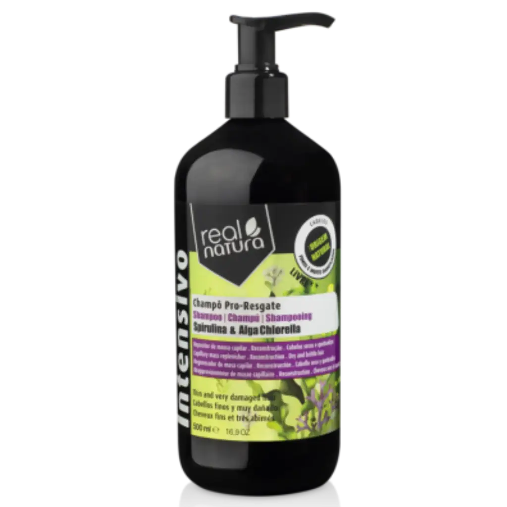 [5600493409196] Shampooing Réparateur - Spiruline et Algue Chlorella - Pro-Resgate - Real Natura 500ml