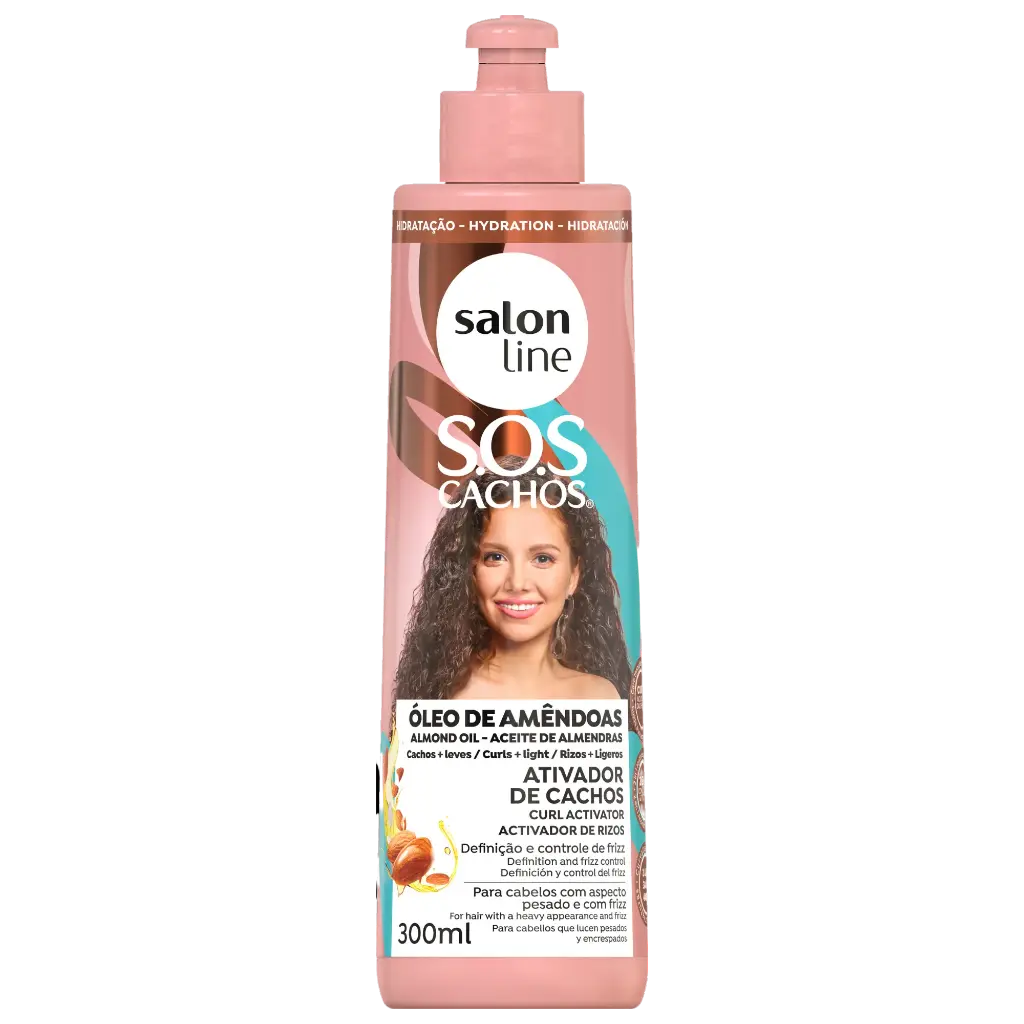 [7908458323630] Crème Coiffante avec Activateur - SOS Cachos - Óleo de Amêndoas - Salon Line 300ml