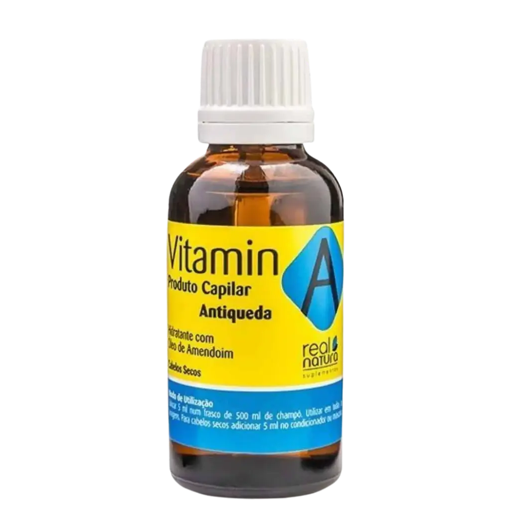[5600493401787] Vitamina A - Produto Capilar Antiqueda - Hidratante com Óleo de Amendoim - Real Natura 30ml 