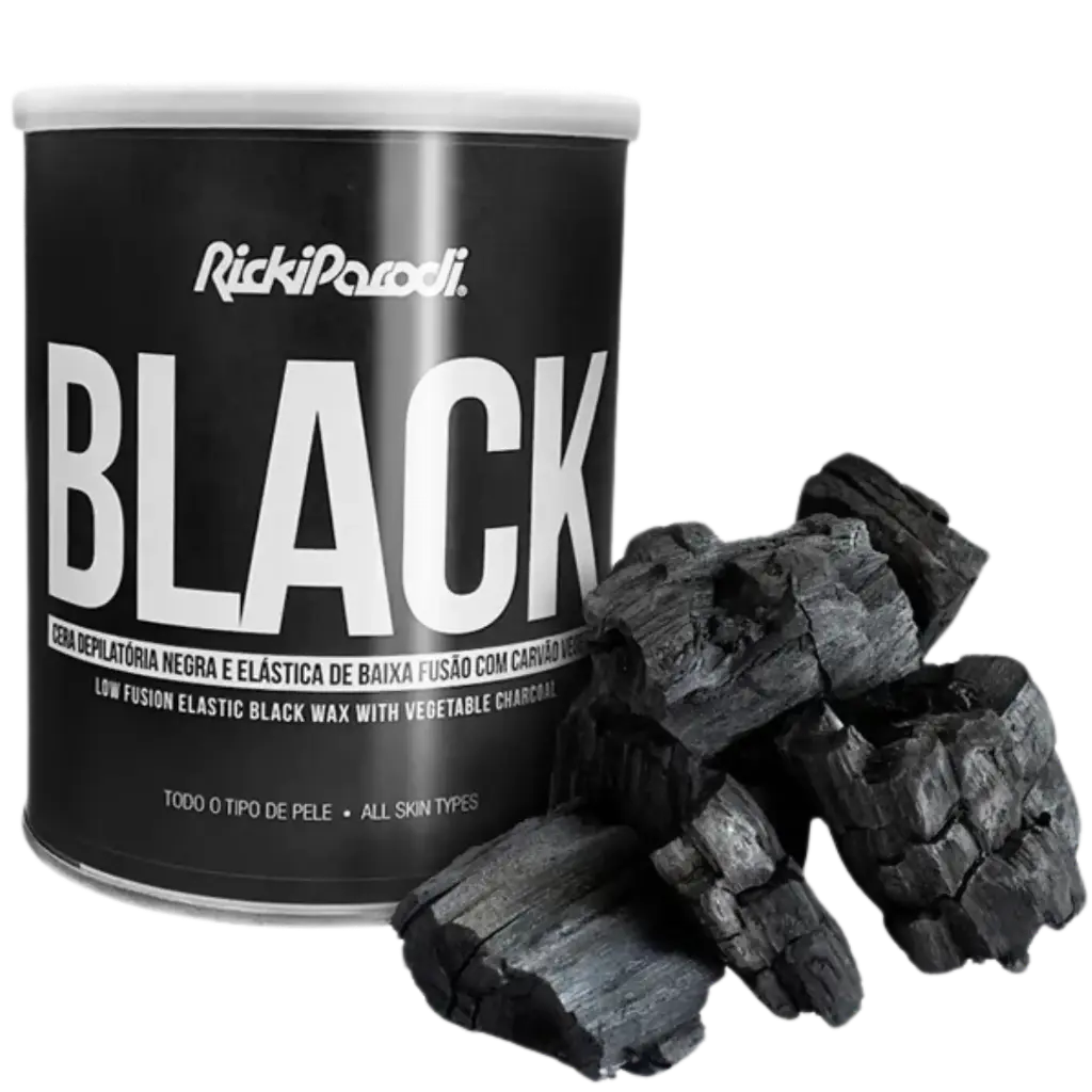 [70080005] Cera de depilação elástica - de baixa fusão - com Carvão Vegetal RickiParodi 800g
