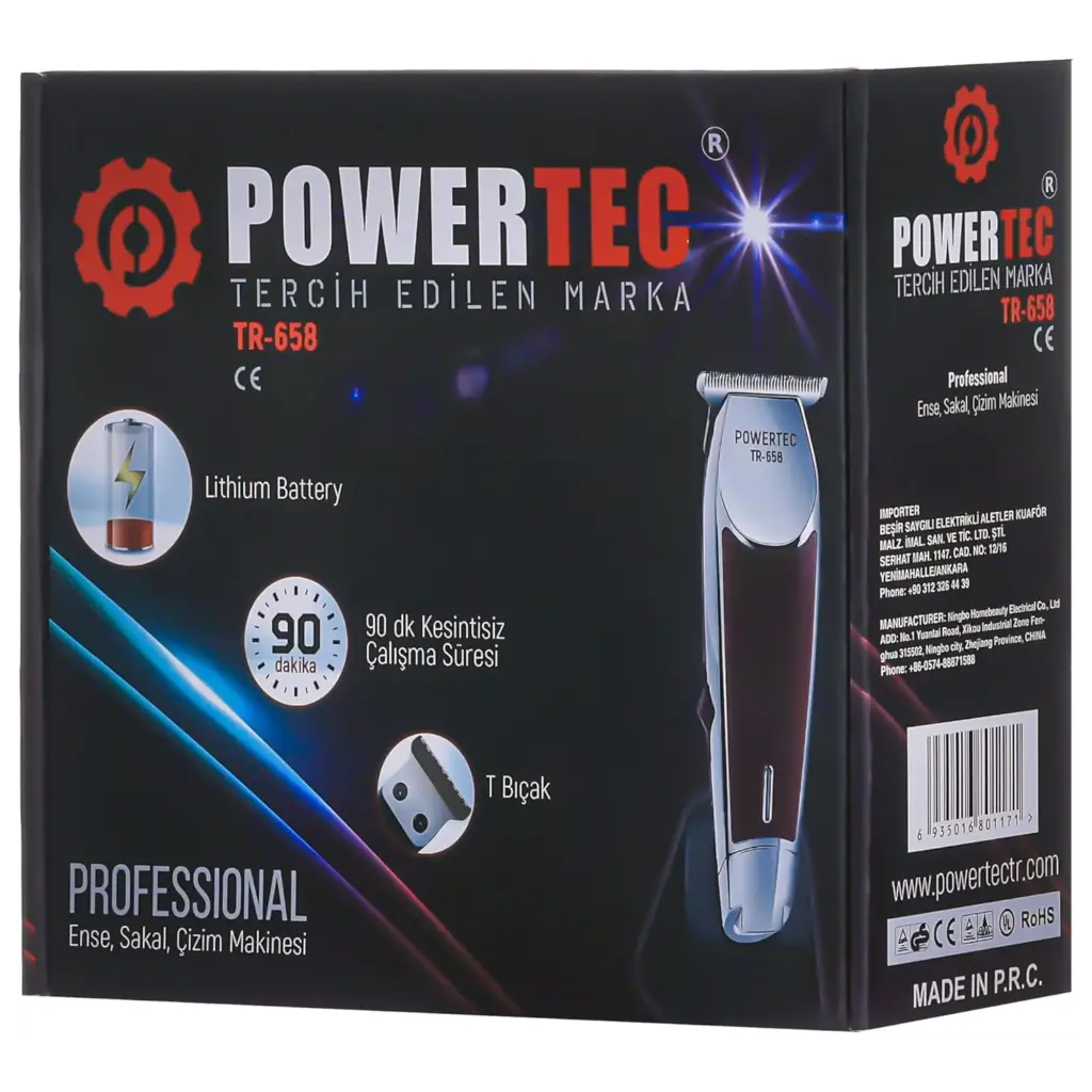 [6935016801171] Professional Trimmer machine - beard and finishing - TR-658 - PowerTEC