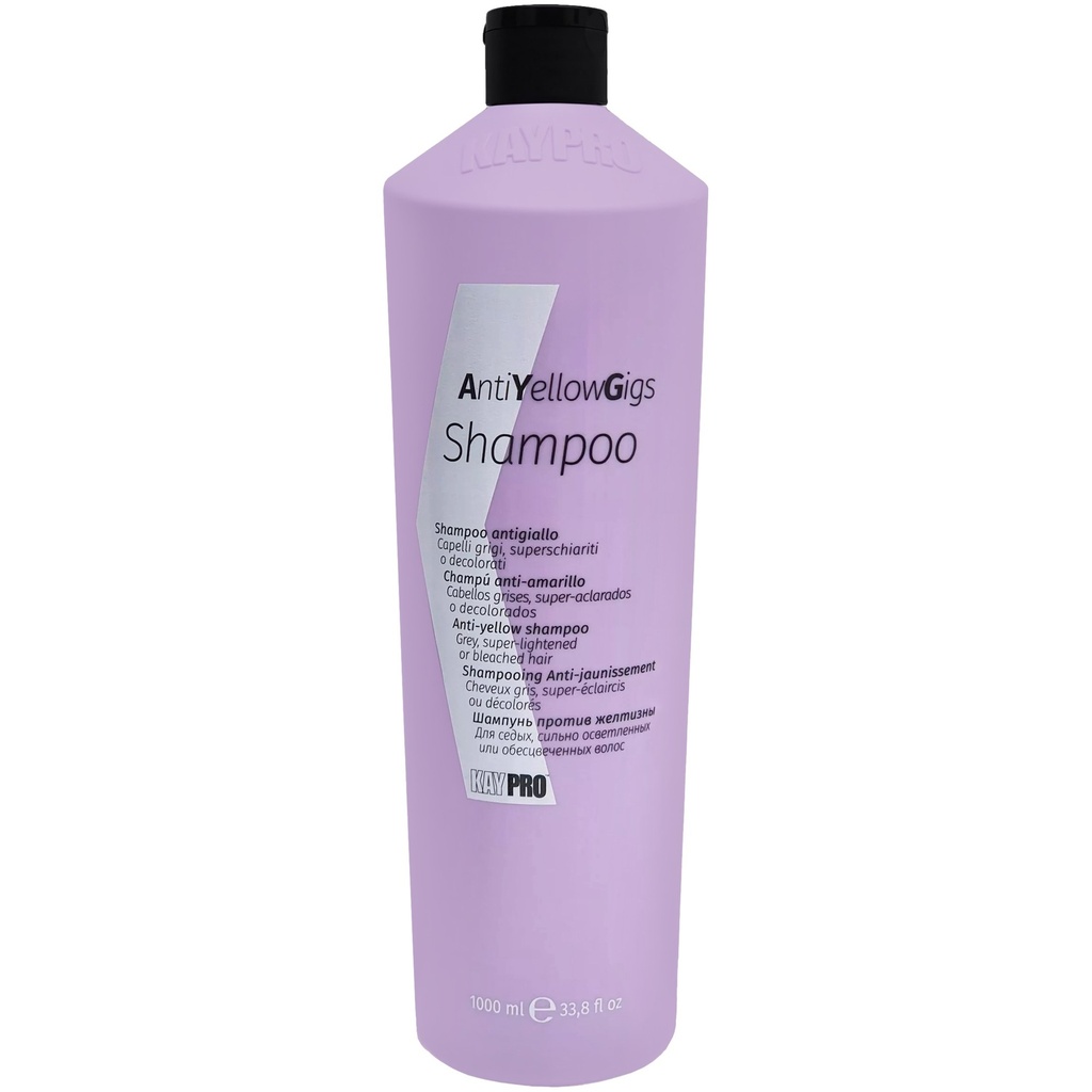 [8028483241224] Shampooing Professionnel - No Yellow Gigs - Neutralise les Tons Jaunâtres Indésirables - KayPro 1L